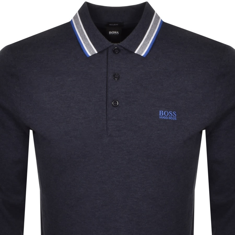 Alternative Image for ProductBOSS Plisy Long Sleeve Polo T Shirt Navy2